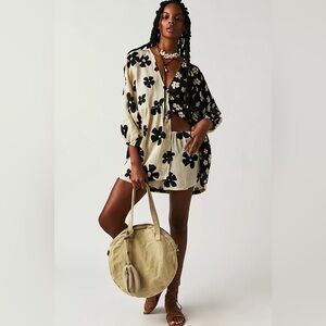 Free People x Zulu & Zephyr Linen Top Short Set Size 4